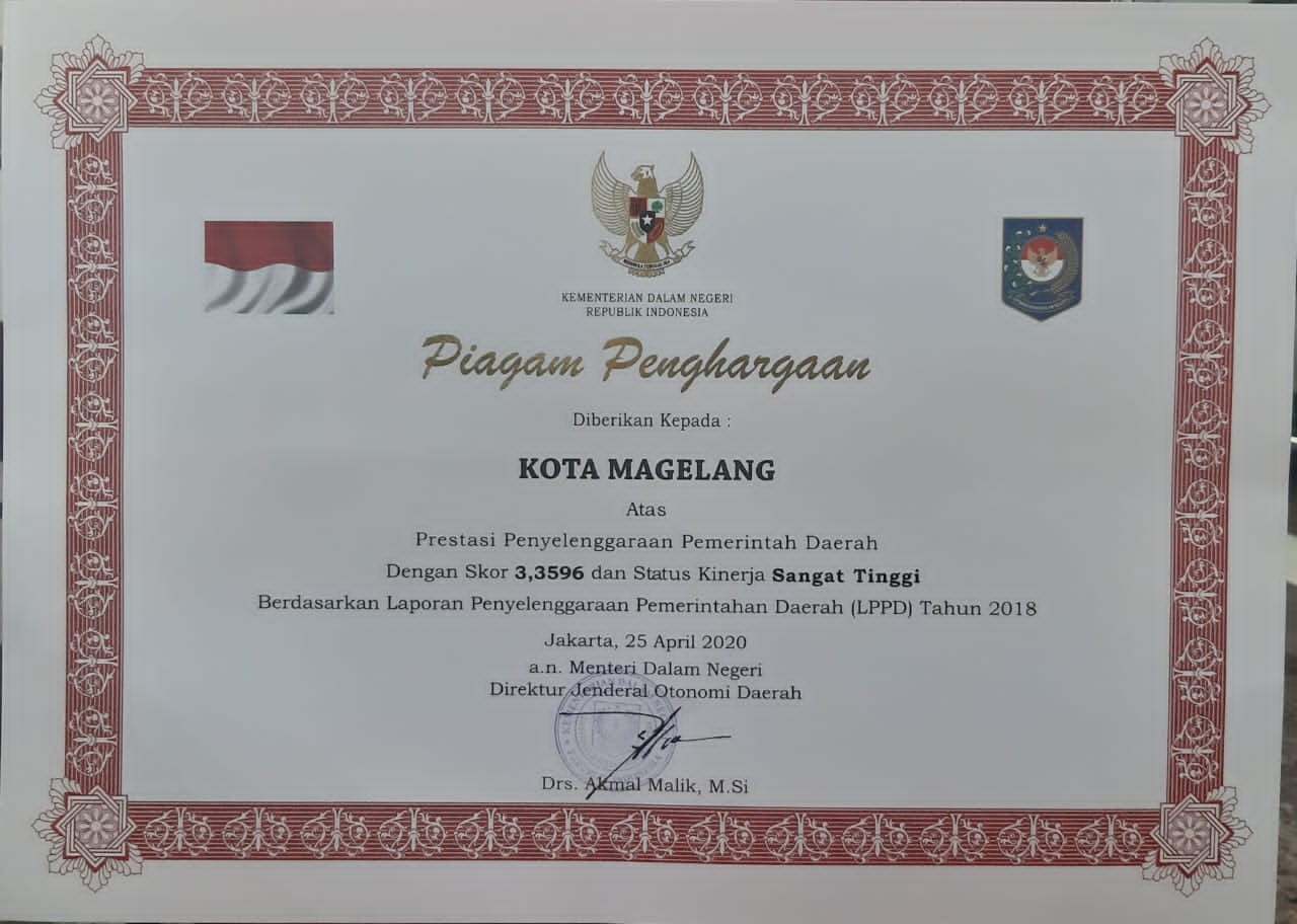 Status Kinerja Sangat Tinggi Pemkot Magelang Raih Penghargaan Lppd 2018 Pemerintah Provinsi Jawa Tengah