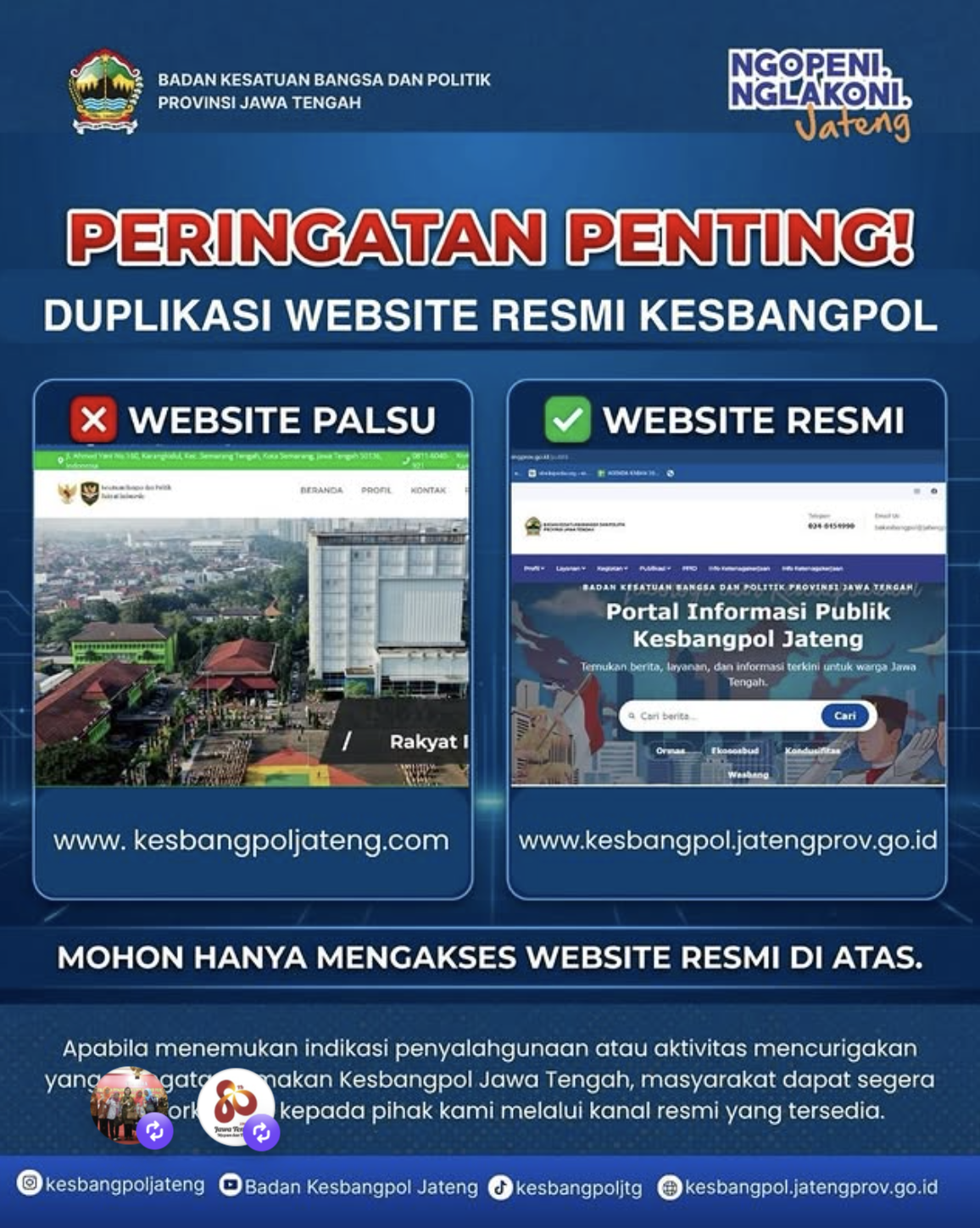 [HOAKS] Website Mengatasnamakan Kesbangpol Jateng