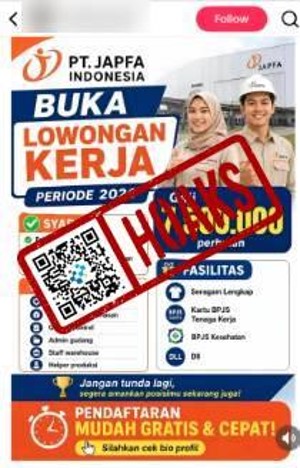 [HOAKS] Pendaftaran Lowongan Kerja Japfa Indonesia
