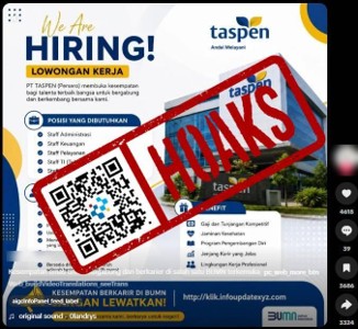 [HOAKS] Pendaftaran Lowongan Kerja PT Taspen