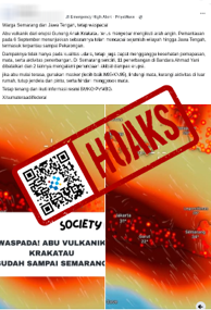 [HOAKS] Abu Erupsi Anak Krakatau Telah Masuk ke Kota Semarang