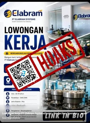 [HOAKS] Tautan Lowongan Kerja Elabram Systems