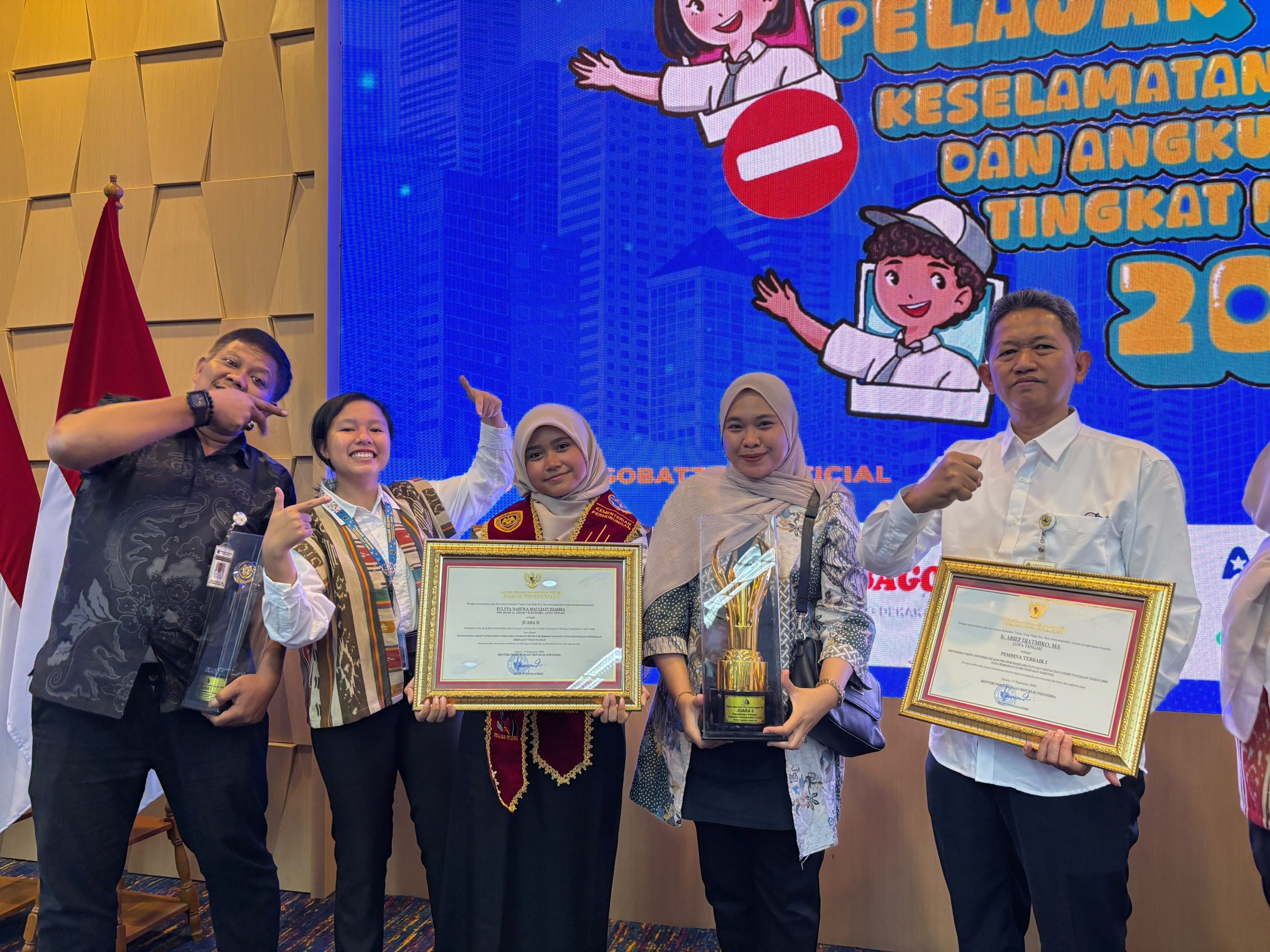 Sukses Bina Pelajar Pelopor Keselamatan Lalu Lintas, Pemprov Jateng Raih Pembina Terbaik I Nasional