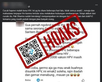 [HOAKS] Vaksin HPV Sebabkan HIV