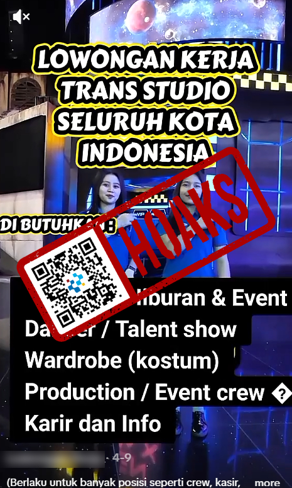 [HOAKS] Tautan Lowongan Kerja Trans Studio
