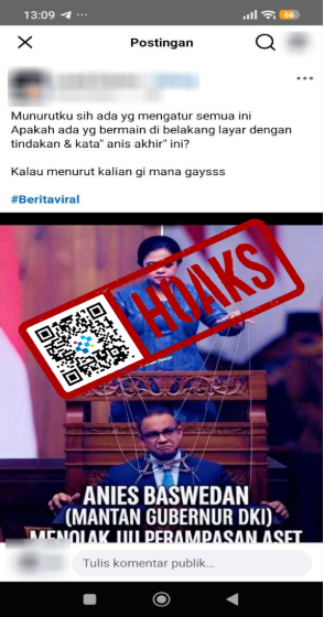 [HOAKS] Anies Baswedan Menolak RUU Perampasan Aset
