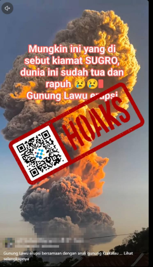 [HOAKS] Video Gunung Lawu Erupsi Bersamaan dengan Anak Krakatau